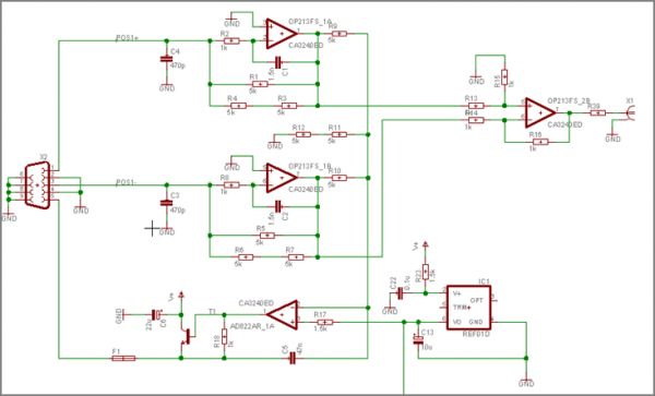 Galvo sensor signal adjusting schematics