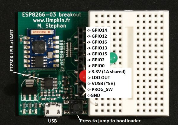 esp8266 dev board pinout